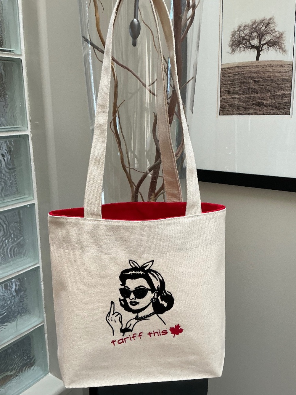 Canada Tote Bag, Custom Embroidered. Made in Canada. TARIFF THIS!